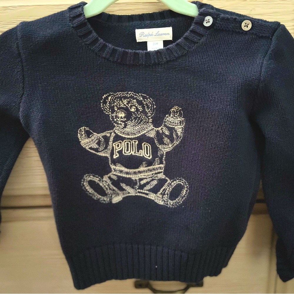 Ralph Lauren collection teddy sweater 24 months